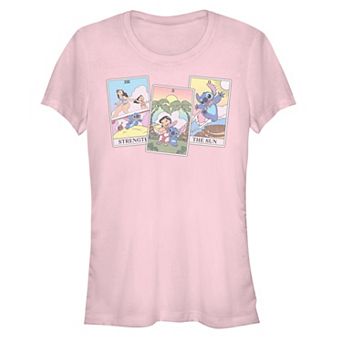 Juniors' Disney Lilo & Stitch Cards Graphic Tee