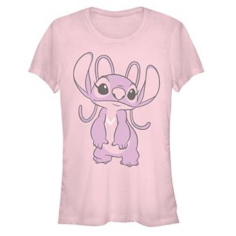 Juniors' Disney Lilo & Stitch Valentine's Day Angel Portrait Graphic Tee