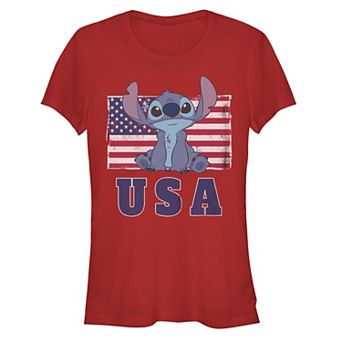 Disney's Lilo & Stitch Juniors' Americana Stitch USA Graphic Tee