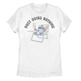Disney's Lilo & Stitch Juniors' Busy Doing Nothing Graphic Tee