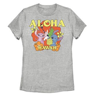 Disney's Lilo & Stitch Juniors' Angel Aloha Hawaii Flowers Graphic Tee