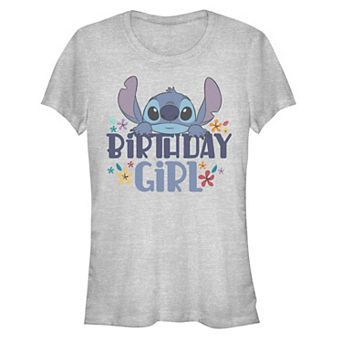 Disney's Lilo & Stitch Juniors' Birthday Girl Flowers Graphic Tee