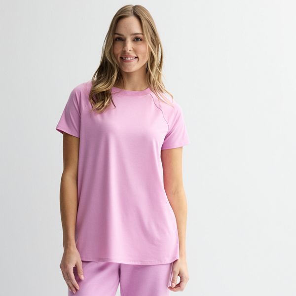 Plus Size Tek Gear® Essential Short Sleeve Tunic Tee - Grape Macaroon (2X)