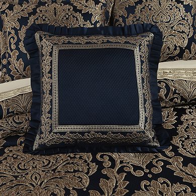 Five Queens Court Modena 20" Square Embellished Decorative Throw Pillow