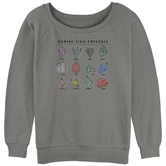 Juniors' Zodiac Crystals Sketches Slouchy Graphic Sweatshirt