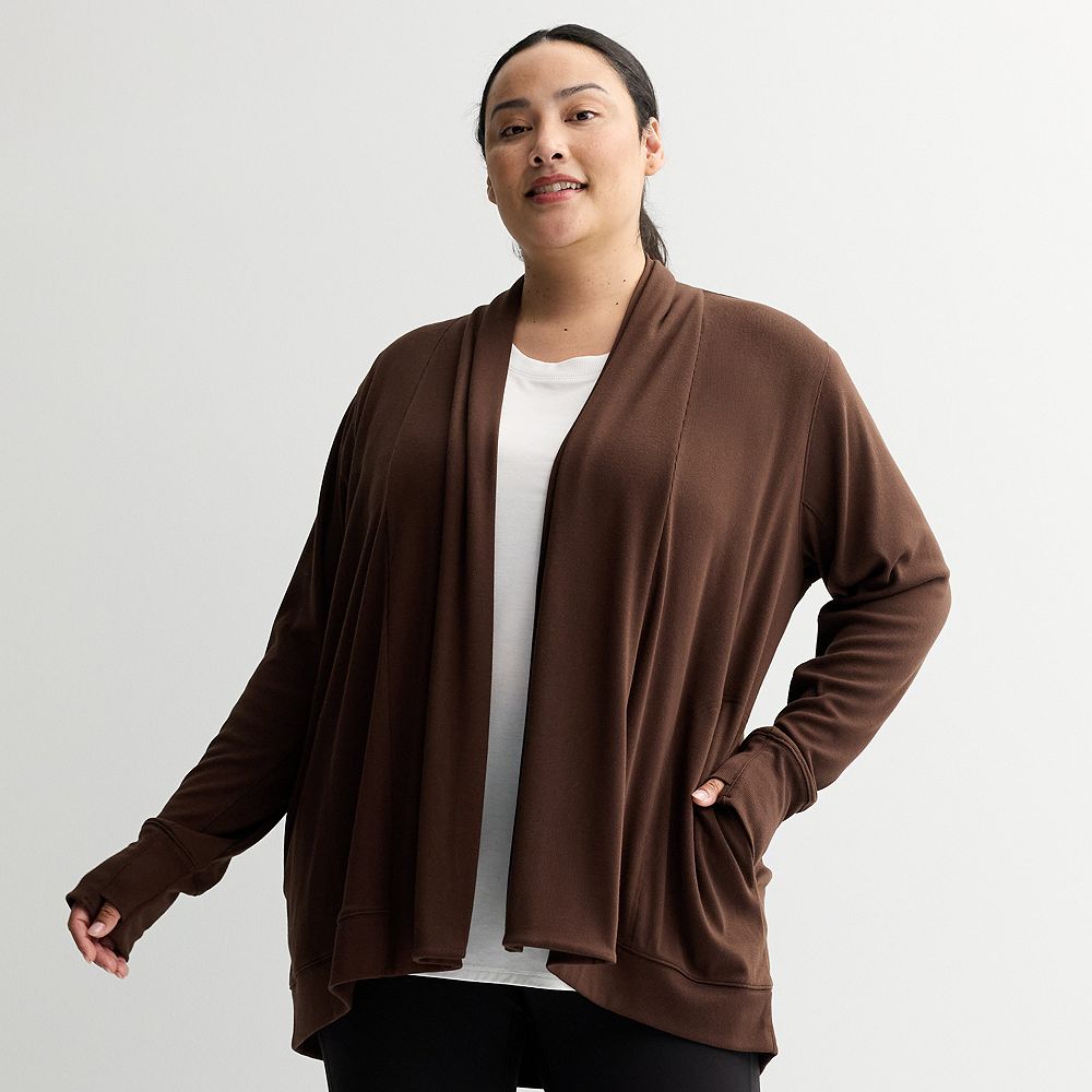 Plus Size Tek Gear® French Terry Wrap Cardigan