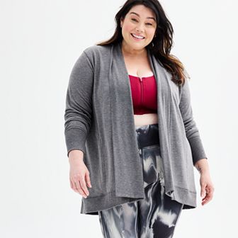 Plus Size Tek Gear® French Terry Wrap Cardigan