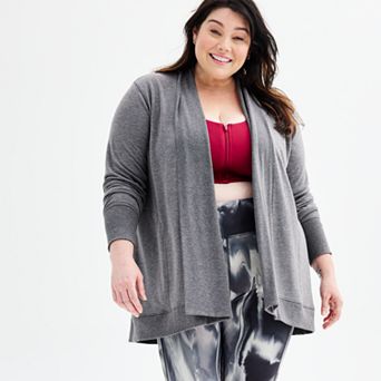 Plus Size Tek Gear® French Terry Wrap Cardigan