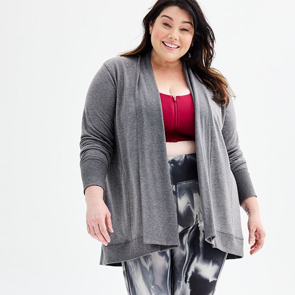 Plus Size Tek Gear® French Terry Wrap Cardigan