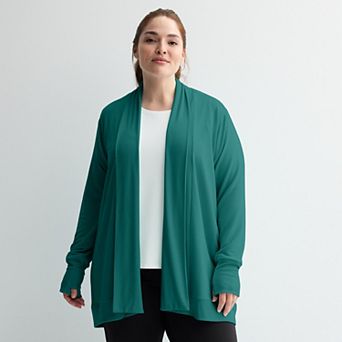 Plus Size Tek Gear® French Terry Wrap Cardigan