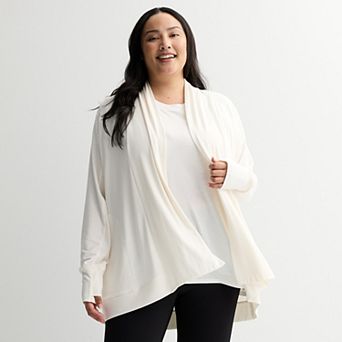 Plus Size Tek Gear® French Terry Wrap Cardigan