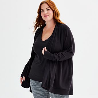 Plus Size Tek Gear® French Terry Wrap Cardigan