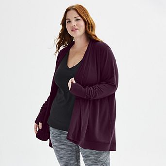 Plus Size Tek Gear® French Terry Wrap Cardigan