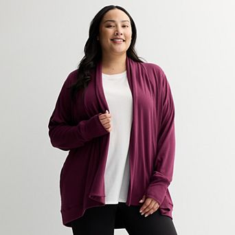 Plus Size Tek Gear® French Terry Wrap Cardigan