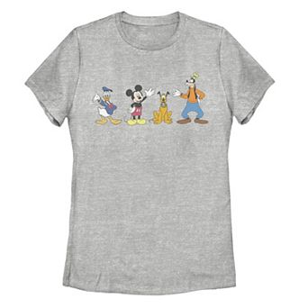 Disney's Mickey Mouse & Friends Juniors' Line Up Waving Hello Graphic Tee