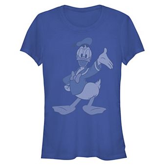 Juniors' Disney Donald Duck Blue Hue Stance Portrait Graphic Tee