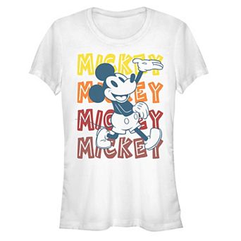 Disney Women's Mickey Gradient Name Stack Portrait Tee