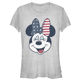 Disney's Mickey And Friends Minnie Women's American Flag Bow Tee