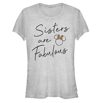 Disney Women's Minnie Sisters Are Fabulous Cheetah Print Bow Tee