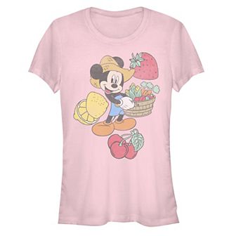 Disney Women's Mickey Farming Fruits & Veggies Smiling Tee