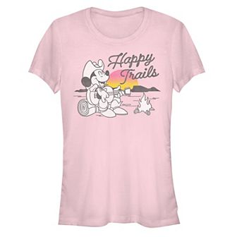 Disney's Mickey Mouse Women's Happy Trails Color Pop Sunset Camping Tee