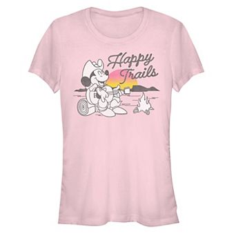Disney's Mickey Mouse Women's Happy Trails Color Pop Sunset Camping Tee