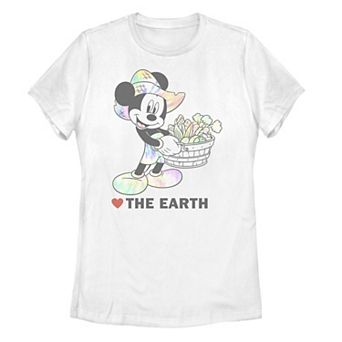 Disney Women's Mickey Tie Dye Veggie Basket Love The Earth Tee