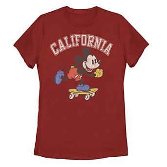 Disney's Mickey Mouse On A Skateboard California Arch Women's Tee