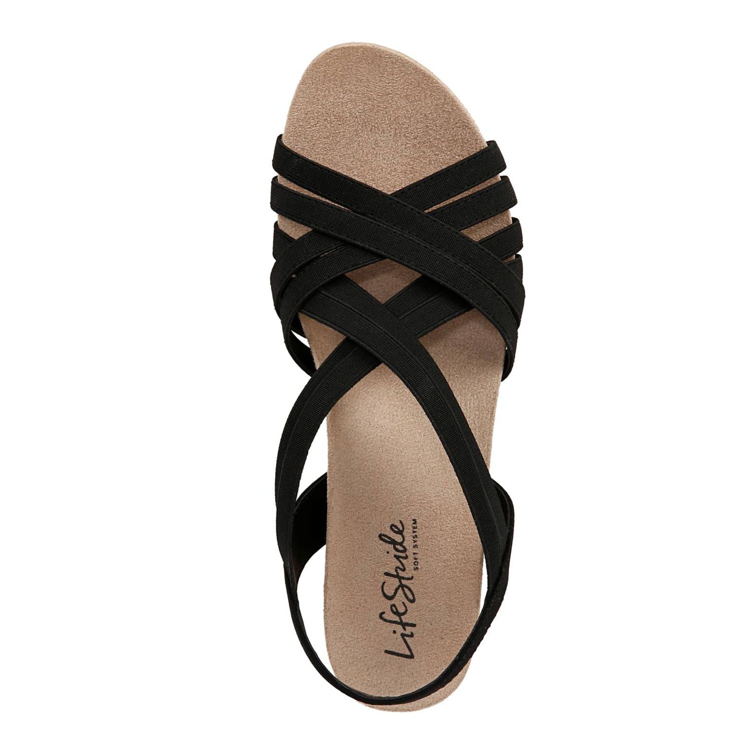 Женские сандалии LifeStride Mallory Strappy Wedges, цвет: Чёрный — фото 5