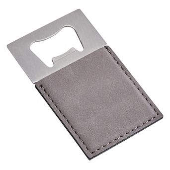 3.5" Gray Leatherette Bottle Opener