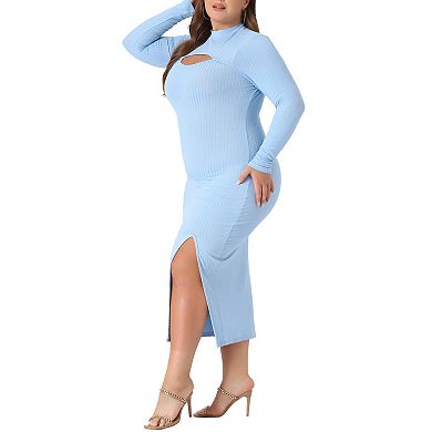 Women's Plus Size Bodycon Dress Knee Slim Cut Out Dresses 2023