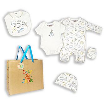 Baby Boys and Girls Our Wonderful World 5 pc Layette Gift Set in Mesh Bag