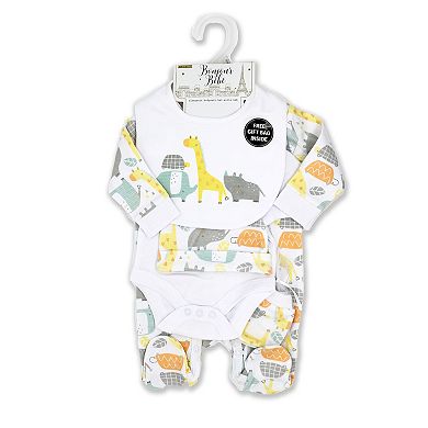 Baby Boys and Girls Colorful Zoo 5 Pc Layette Gift Set in Mesh Bag