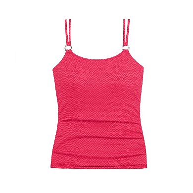 Women's Bal Harbour Diamond Fields Textured Strap Rings Tankini Swimsuit Top