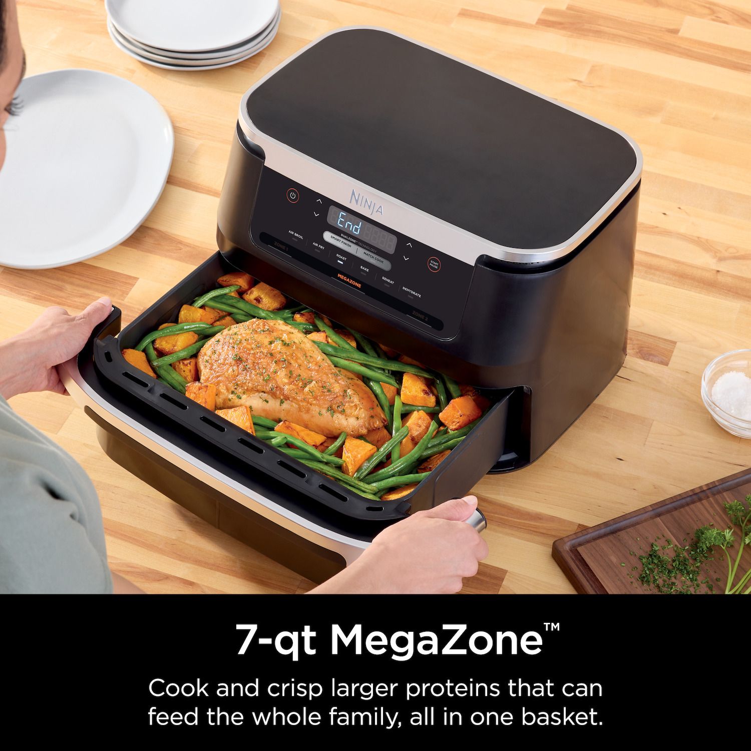 Ninja Foodi DualZone FlexBasket Air Fryer with 7-qt MegaZone - Thumbnail 4