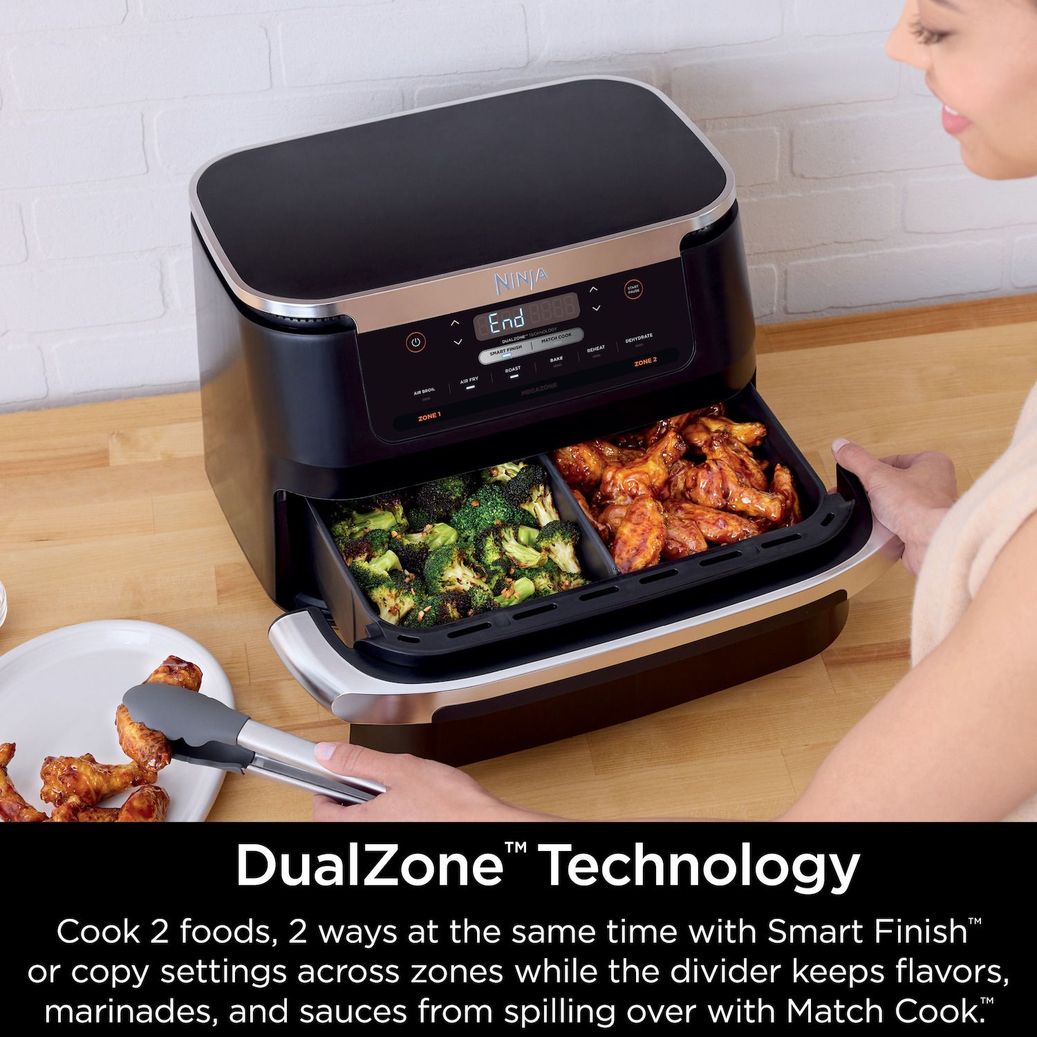 Ninja® Foodi® 6-in-1 DualZone FlexBasket™ Air Fryer With 7qt MegaZone