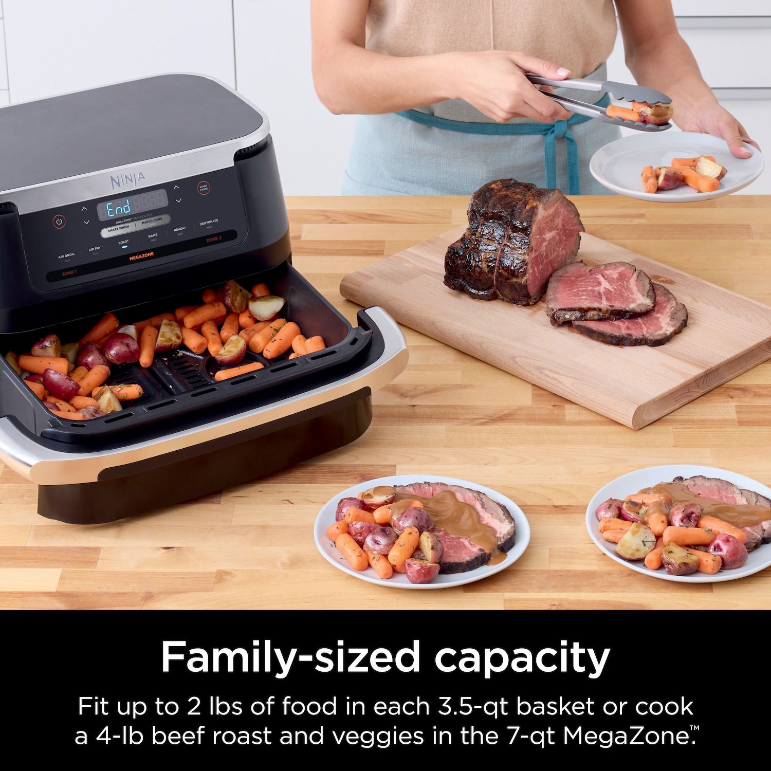 Ninja Foodi DualZone FlexBasket Air Fryer with 7-qt MegaZone - Thumbnail 3