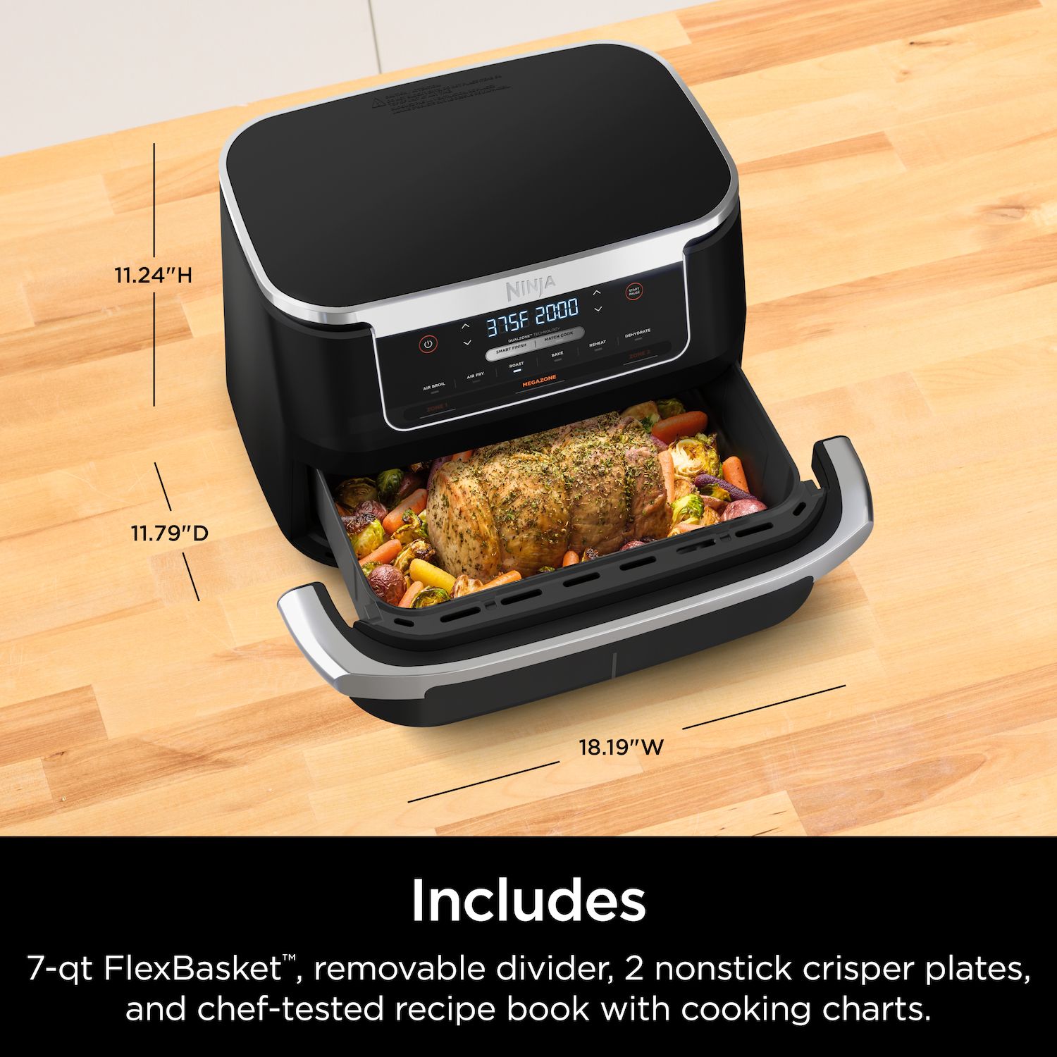 Ninja Foodi DualZone FlexBasket Air Fryer with 7-qt MegaZone - Thumbnail 2