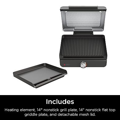 Ninja® Sizzle Smokeless Indoor Grill & Griddle with Interchangeable Plates