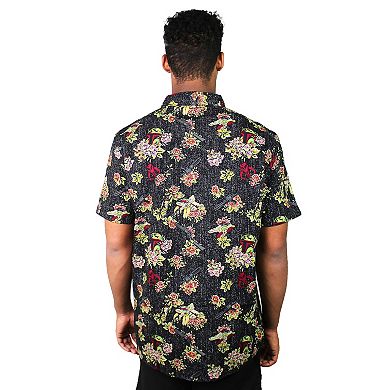 Men's Star Wars Floral Boba Fett Graphic Button Up