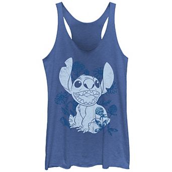 Disney's Lilo & Stitch Floral Sketch Juniors' Tri-Blend Racerback Tank Top