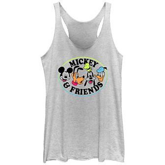 Disney's Mickey Mouse And Friends Heads Up Juniors' Tri-Blend Racerback Tank Top