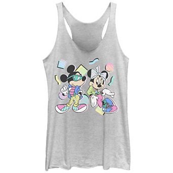 Disney's Mickey Mouse And Minnie Mouse 80's Style Juniors' Tri-Blend Racerback Tank Top