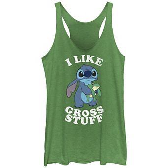 Disney's Lilo & Stitch I Like Gross Stuff Like Frogs Juniors' Tri-Blend Racerback Tank Top