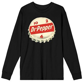 Men's Dr. Pepper Bottle Cap Long Sleeve Graphic Tee