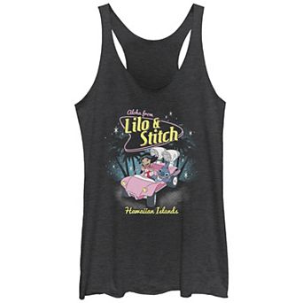 Disney's Lilo & Stitch Aloha From Hawaiian Islands Juniors' Tri-Blend Racerback Tank Top