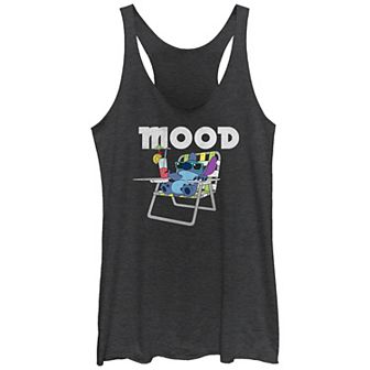 Disney's Lilo & Stitch Mood Straight Chillin' Juniors' Tri-Blend Racerback Tank Top