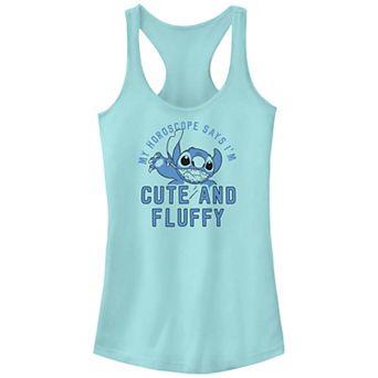 Disney's Lilo & Stitch My Horoscope Says I'm Cute And Fluffy Juniors' Racerback Tank Top