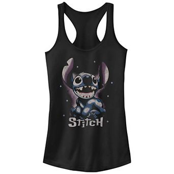 Disney's Lilo & Stitch Dark Alien Stars Distressed Juniors' Racerback Tank Top