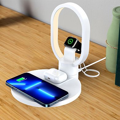 Wireless Charger for Phone, Watch, and Earbuds with LED Light